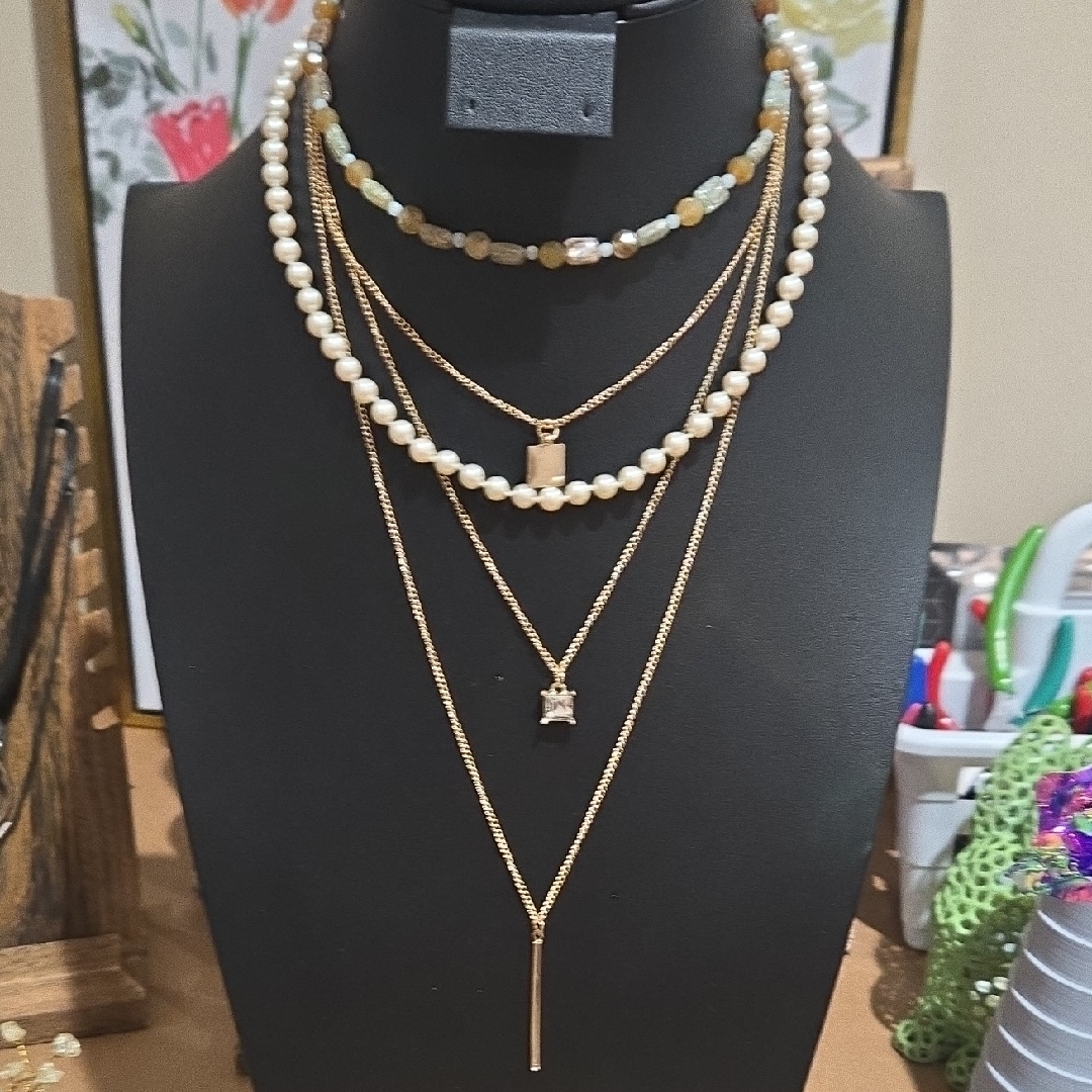 Chic Gold And Pearl Multi-Layer Necklace